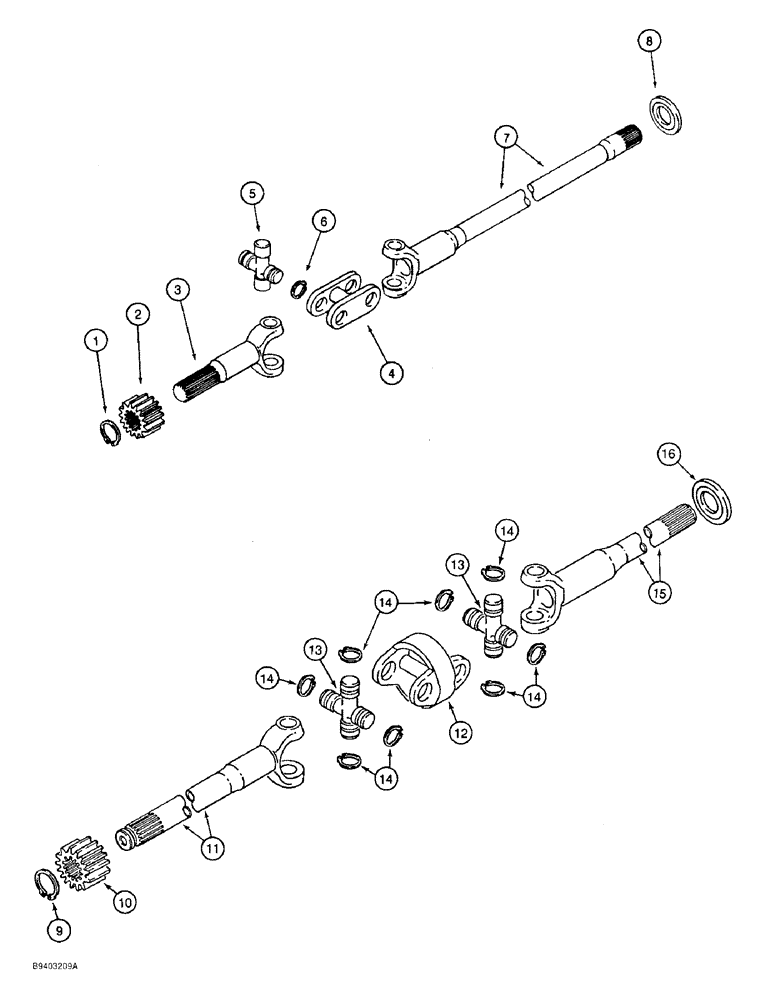 Схема запчастей Case 480F - (6-32) - FRONT DRIVE AXLE, AXLE SHAFTS (06) - POWER TRAIN