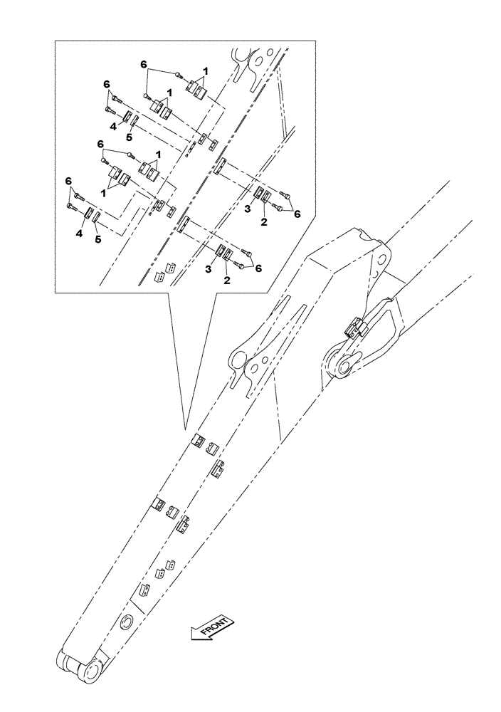 Схема запчастей Case CX210C NLC - (84.912.06) - DIPPER - 3.00 M - BRACKET - OPTIONAL (84) - BOOMS, DIPPERS & BUCKETS