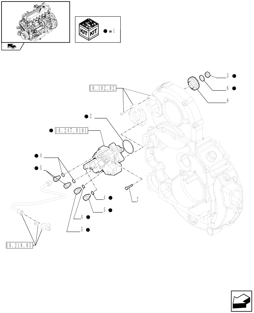 Схема запчастей Case F2CE9684U E151 - (10.247.01) - INJECTION PUMP (504129899) (01) - ENGINE