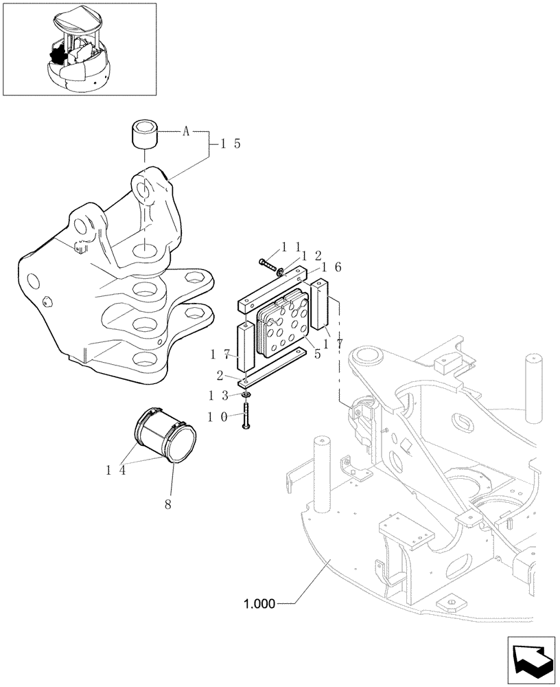 Схема запчастей Case CX31B - (5.0088[08]) - SWING BRACKET SUPPORT (SAFETY VALVE) - 747936070, 747936080 (84) - BOOMS, DIPPERS & BUCKETS