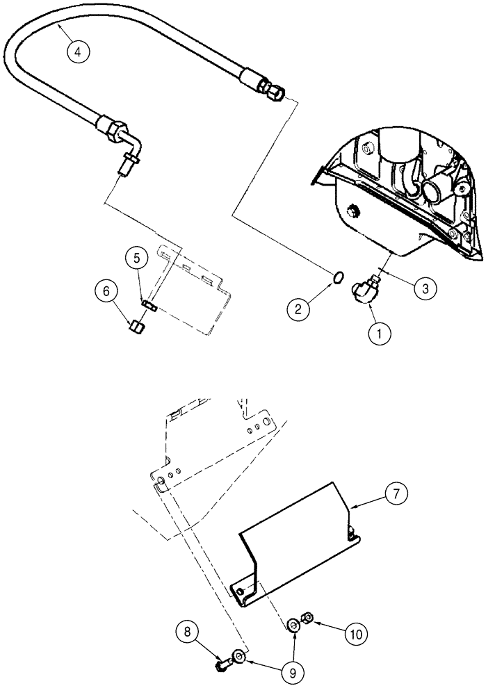 Схема запчастей Case 621D - (02-19) - OIL PUMP, PAN - DRAIN LINE (02) - ENGINE