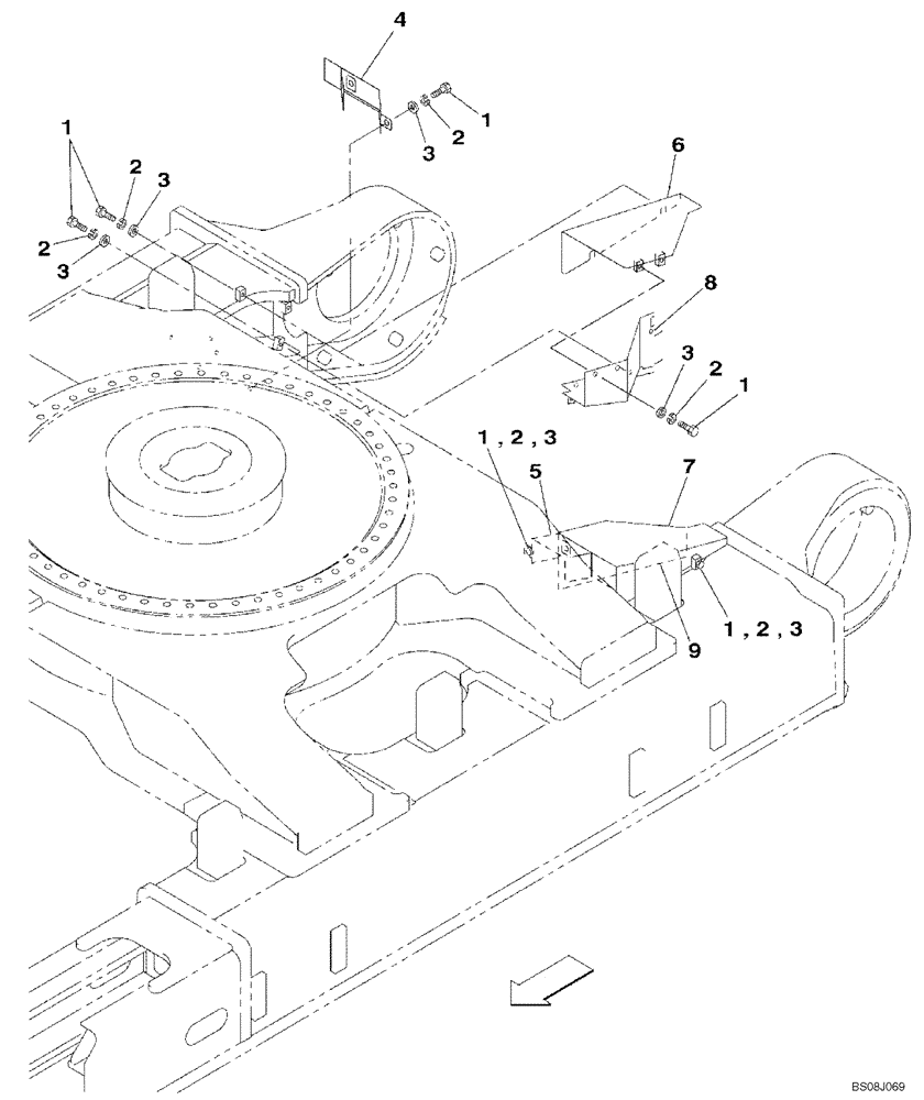 Схема запчастей Case CX800B - (05-12) - UNDERCARRIAGE- COVERS (11) - TRACKS/STEERING