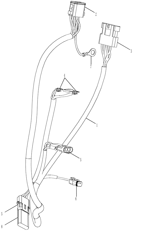 Схема запчастей Case 721E - (04-17A) - HARNESS - STEERING, AUXILIARY (04) - ELECTRICAL SYSTEMS