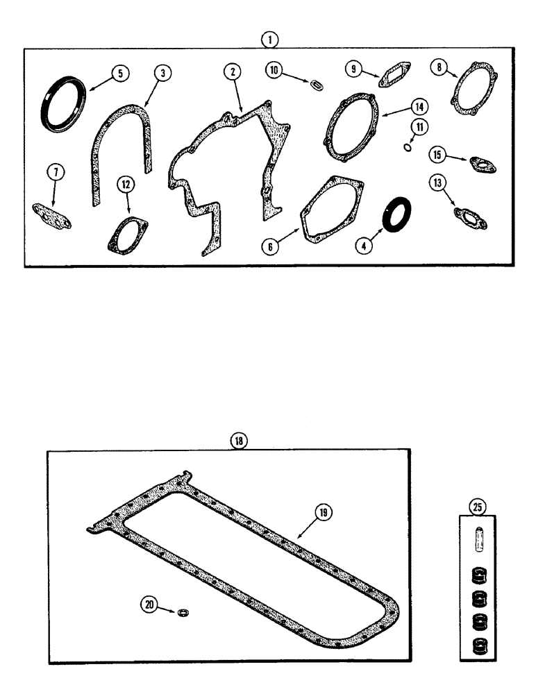 Схема запчастей Case W14 - (046) - ENGINE GASKET KITS, 336BD AND 336BDT DIESEL ENGINE, CYLINDER BLOCK KIT (02) - ENGINE