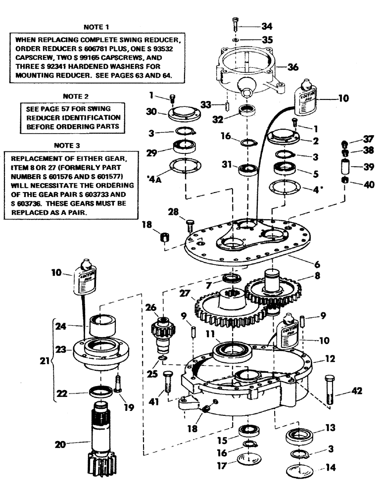 Схема запчастей Case 35YC - (061) - SWING REDUCER AND BRAKE HOUSING, (USED AS INTERMEDIATE REPLACEMENT REDUCER) (05) - UPPERSTRUCTURE CHASSIS