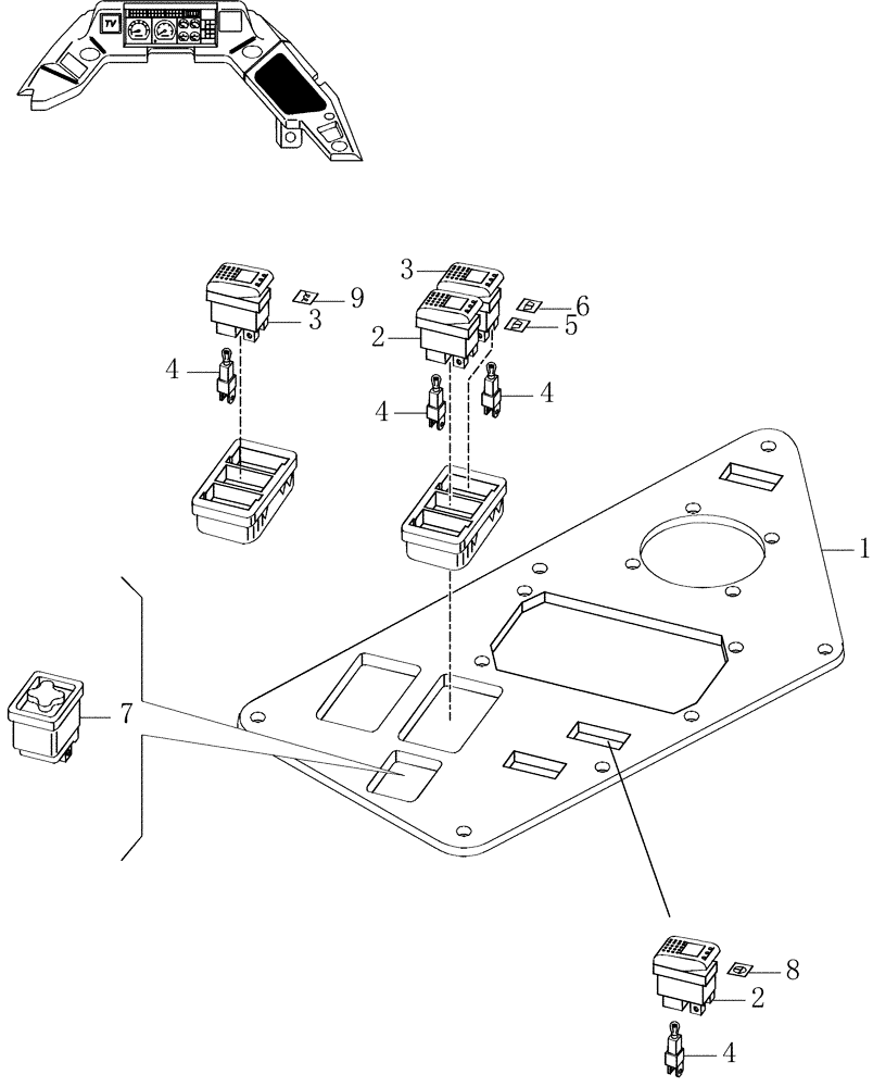 Схема запчастей Case 325 - (5.652/1[23A]) - ROPS CAB - ELECTRIC COMPONENTS (10) - Cab/Cowlings