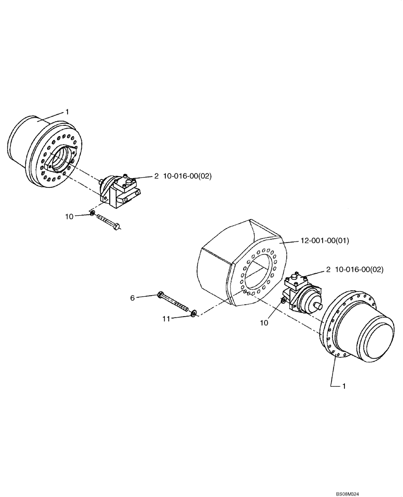 Схема запчастей Case SV216 - (35.353.17[01]) - DRIVE ASSY, REAR WHEELS (GROUP 98) (ND106520) (35) - HYDRAULIC SYSTEMS