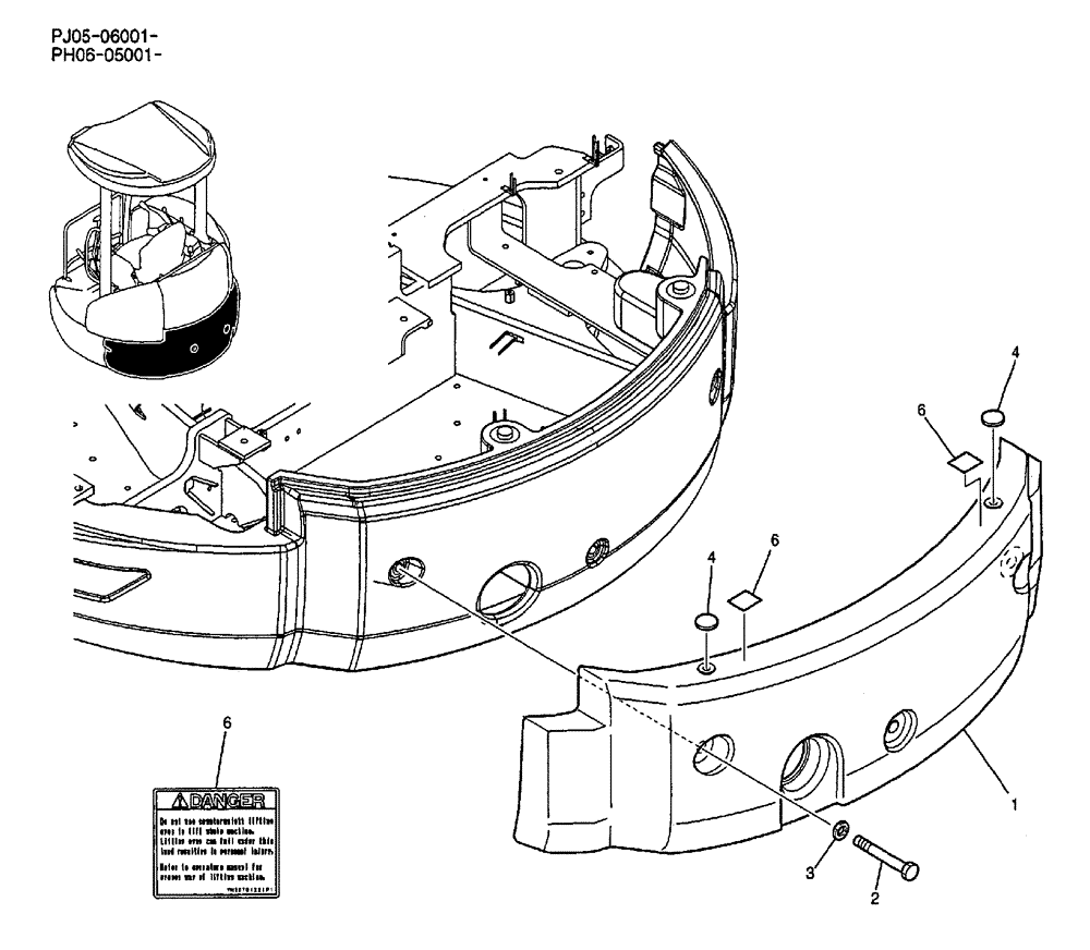 Схема запчастей Case CX50B - (05-001) - COUNTERWEIGHT ASSY (GAIN) (39) - FRAMES AND BALLASTING