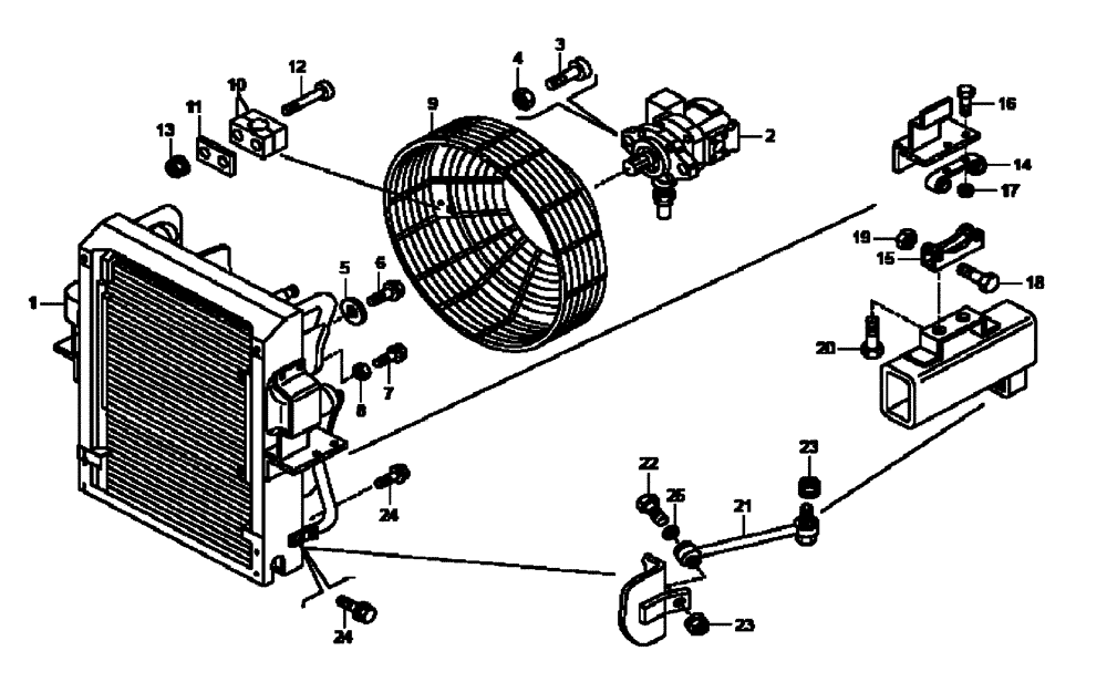 Схема запчастей Case 335B - (04A00000729[001]) - INSTALL, RADIATOR (P.I.N. HHD0335BN78G58147 AND AFTER) (84236431) (01) - ENGINE