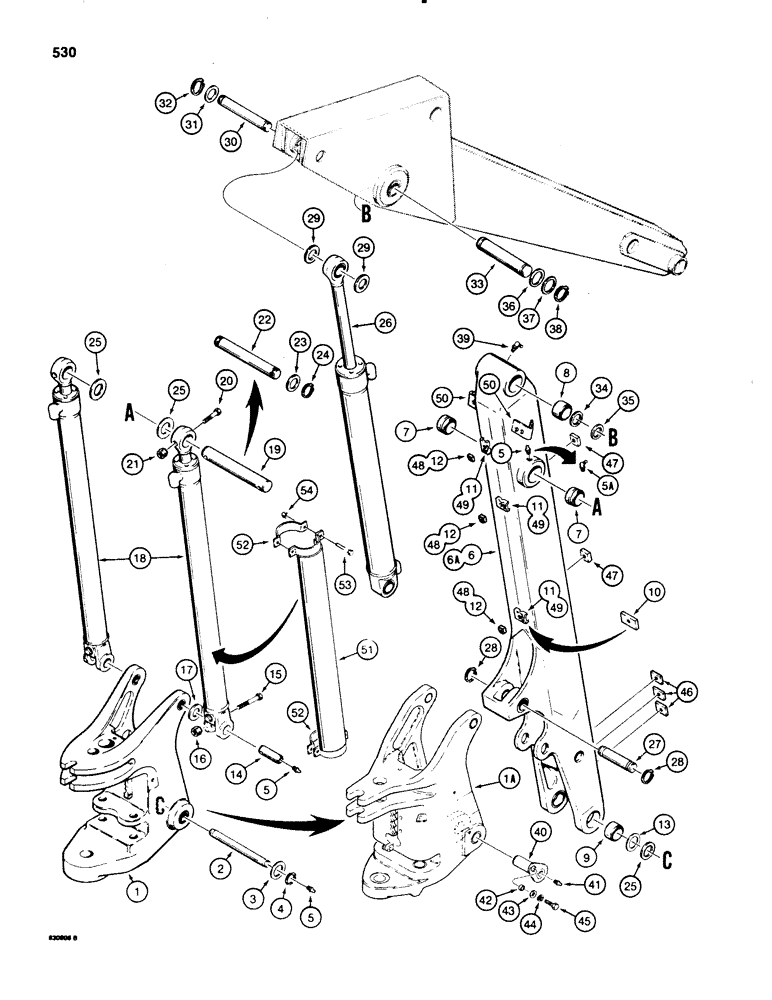 Схема запчастей Case 580E - (530) - BACKHOE SWING TOWER AND BOOM (09) - CHASSIS/ATTACHMENTS