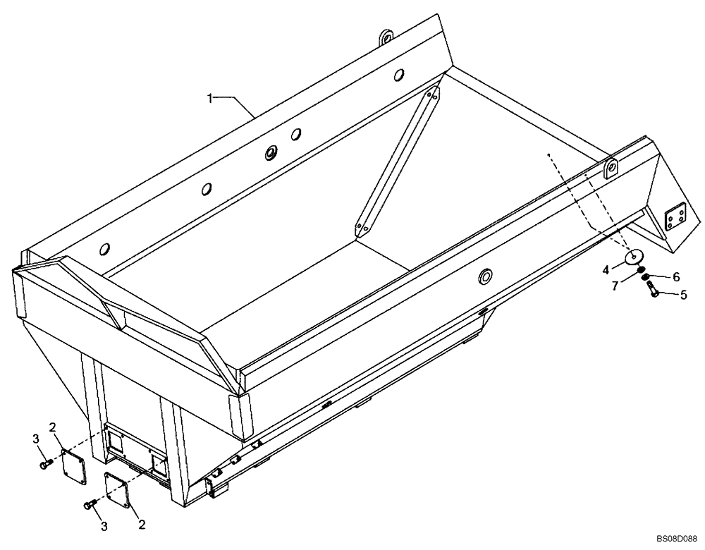 Схема запчастей Case 340B - (72A01010723[003]) - DUMP BODY, ROCK W/SIDEBOARD EXTENSIONS (89500425438) (19) - OPTIONS