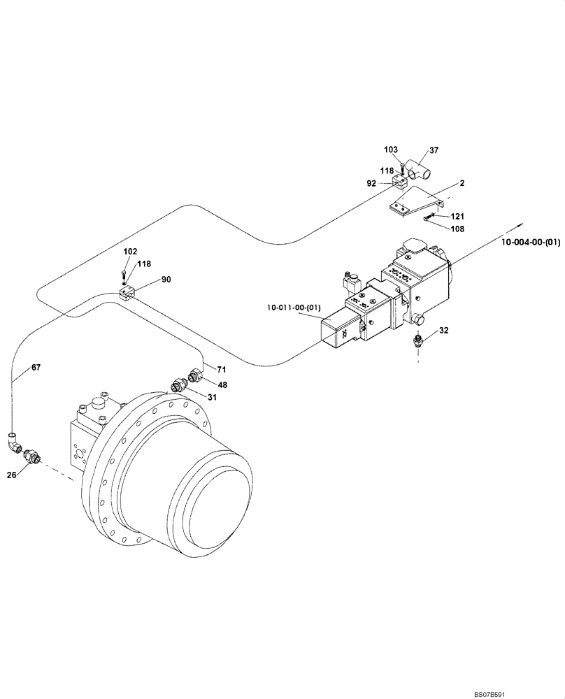 Схема запчастей Case SV216 - (35.353.01[01]) - HYDRAULIC SYSTEM OF TRAVEL, DRUM (B) (UNTIL DDD001214) (GROUP 305) (ND133335) (35) - HYDRAULIC SYSTEMS