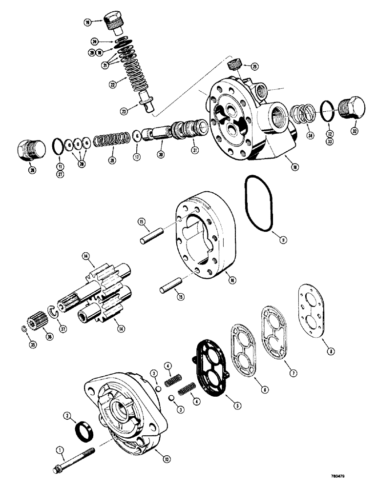 Схема запчастей Case 780 - (152) - POWER STEERING PUMP (05) - STEERING