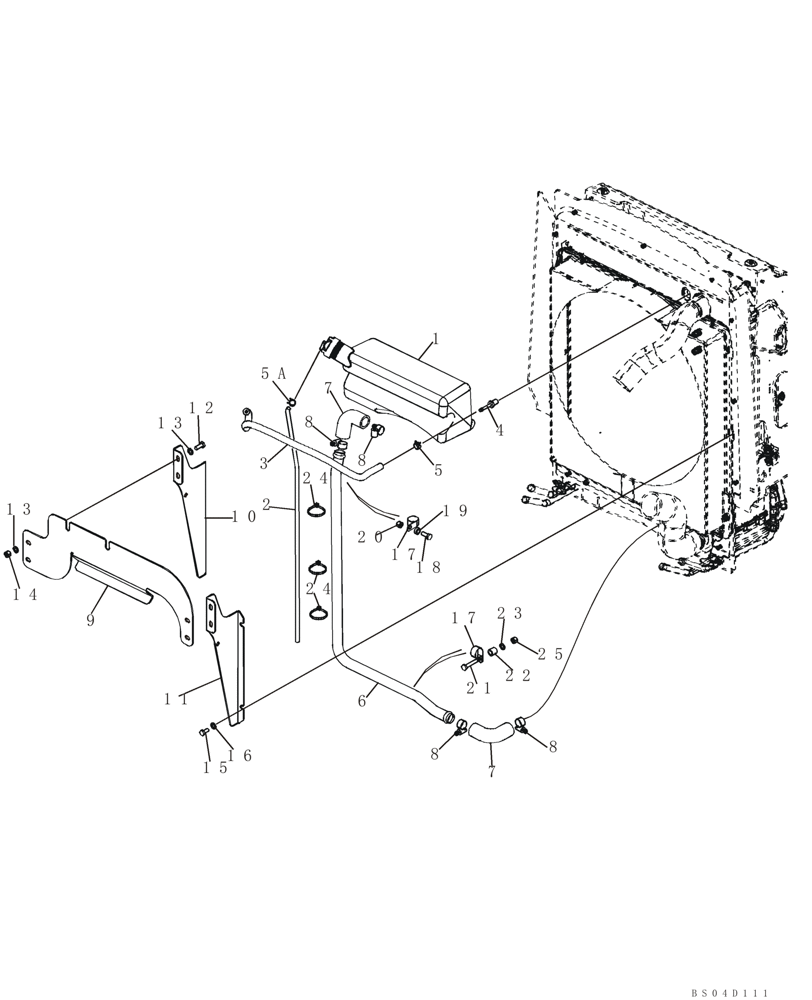 Схема запчастей Case 580SM - (02-02) - DEAERATION SYSTEM - MOUNTING (02) - ENGINE