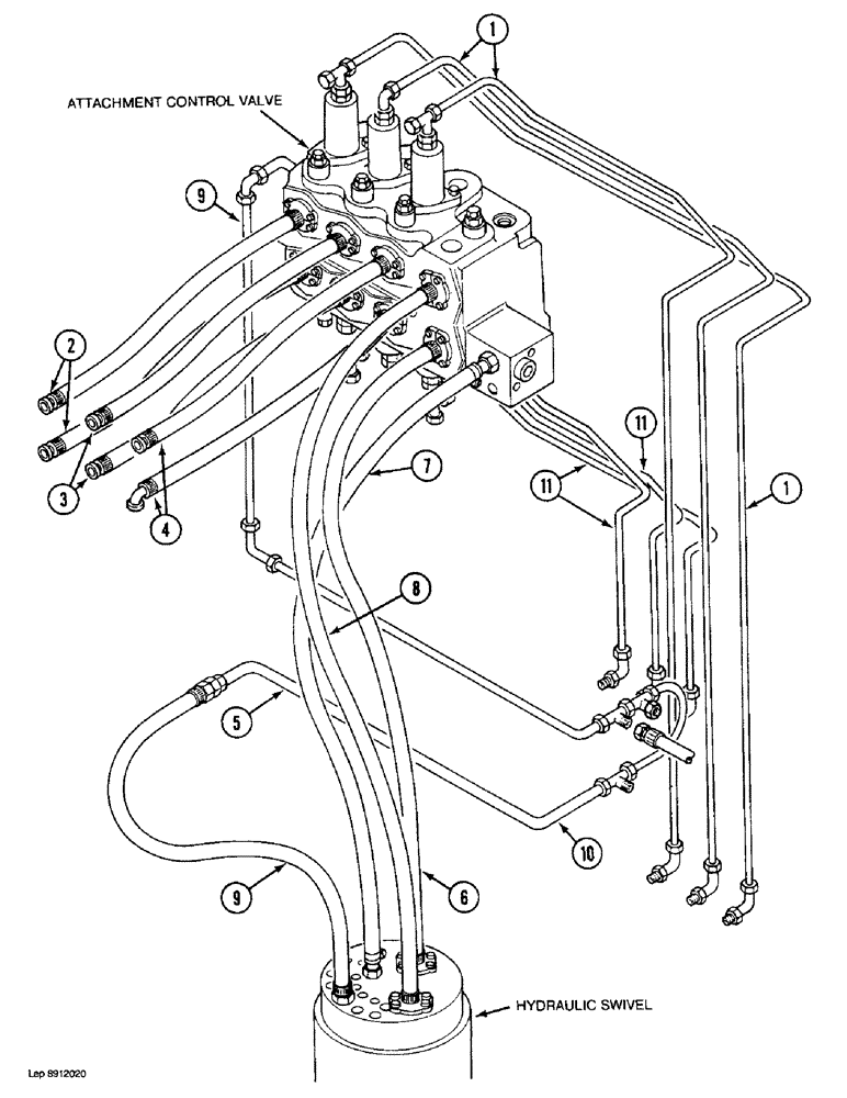 Схема запчастей Case 1088 - (1-14) - PICTORIAL INDEX, HYDRAULIC CONTROL CIRCUIT (00) - PICTORIAL INDEX