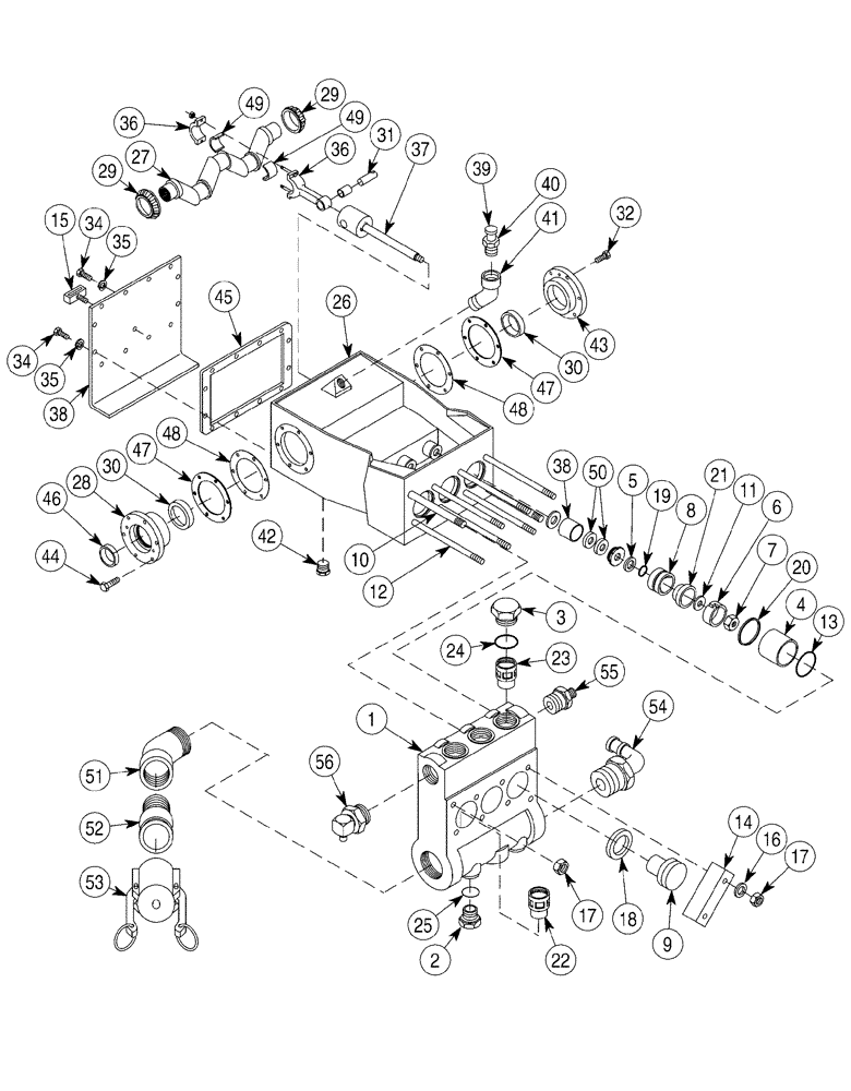 Схема запчастей Case 6030 - (08-05) - PUMP ASSY DRILL FLUID (08) - HYDRAULICS