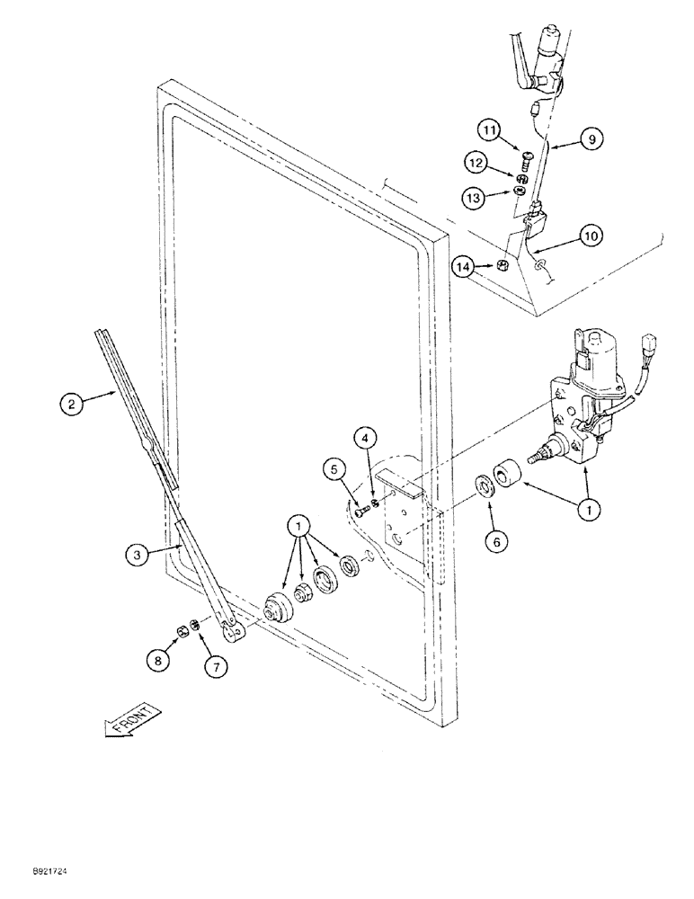 Схема запчастей Case 9030 - (4-22) - WINDSHIELD WIPER (04) - ELECTRICAL SYSTEMS