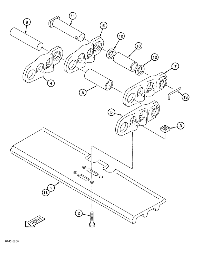 Схема запчастей Case 9020B - (5-004) - TRACK CHAIN ASSEMBLY (11) - TRACKS/STEERING