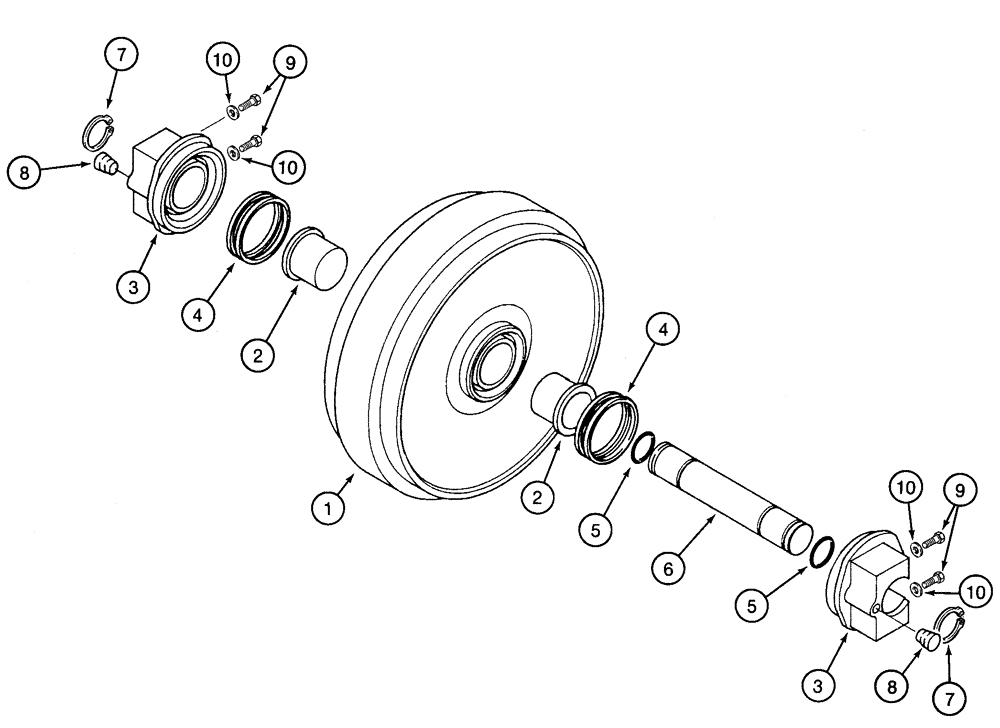 Схема запчастей Case 9020 - (5-06) - IDLER WHEEL (11) - TRACKS/STEERING