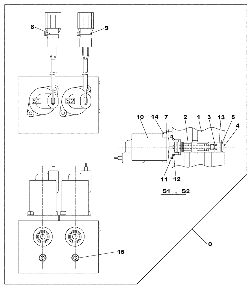 Схема запчастей Case CX350C - (08-050[00]) - VALVE SOLENOIDE (08) - HYDRAULICS