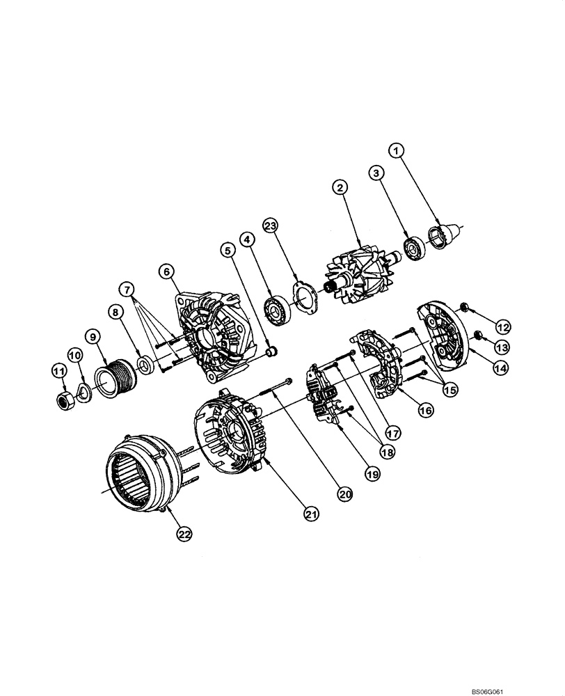 Схема запчастей Case 865 - (04.05A[00]) - ALTERNADOR 80A - COMPONENTS (SN N4AF04007 - ) (04) - ELECTRICAL SYSTEMS