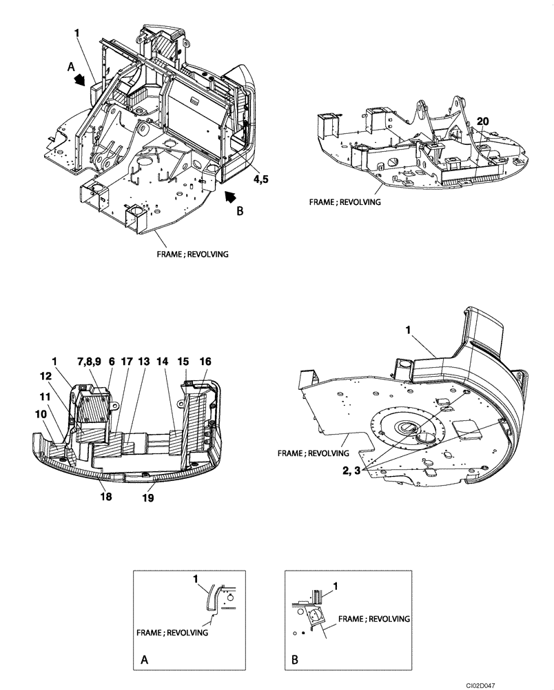 Схема запчастей Case CX80 - (09-06) - COUNTERWEIGHT - SOUNDPROOFING (09) - CHASSIS/ATTACHMENTS