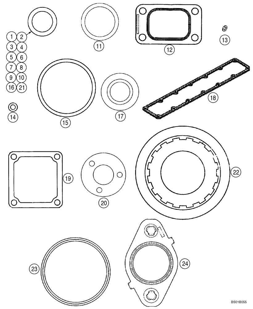 Схема запчастей Case CX290 - (02-23) - GASKET KIT (02) - ENGINE