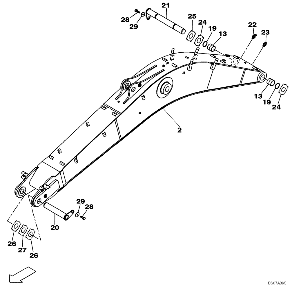 Схема запчастей Case CX460 - (09-41) - BOOM (09) - CHASSIS/ATTACHMENTS