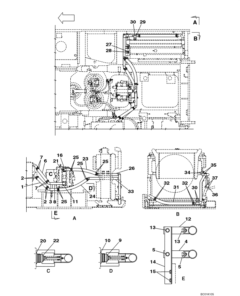 Схема запчастей Case CX800 - (08-05) - HYDRAULICS - RESERVOIR RETURN (08) - HYDRAULICS