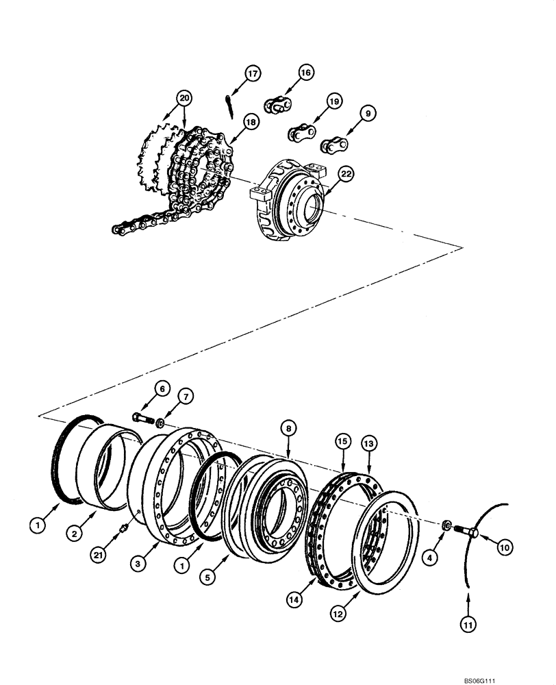 Схема запчастей Case 865 - (06.37[00]) - TANDEM - INTERMEDIATE BEARING (FOR GRAZIANO AXLE) (06) - POWER TRAIN