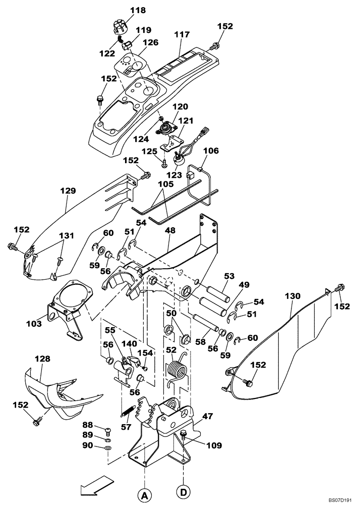 Схема запчастей Case CX290B - (09-18) - HAND CONTROL, RIGHT-HAND ARM (09) - CHASSIS/ATTACHMENTS