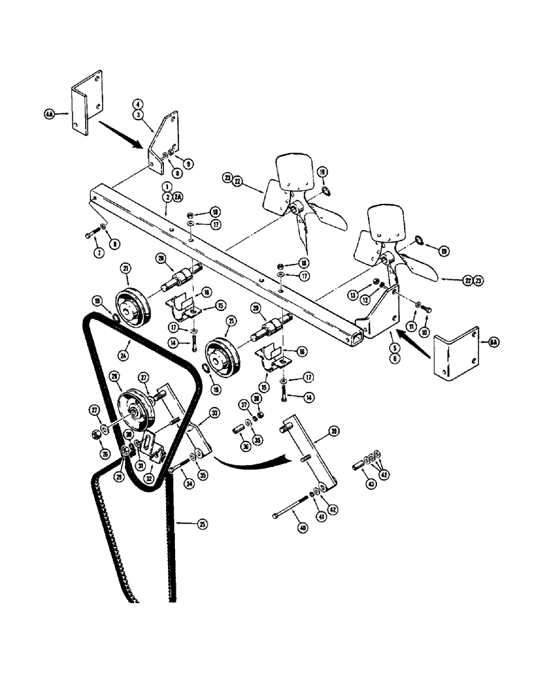 Схема запчастей Case 1700-SERIES - (072) - FAN MOUNTING AND BELTS, MODELS WITH RIGID MOUNTED IDLER ARMS (10) - ENGINE