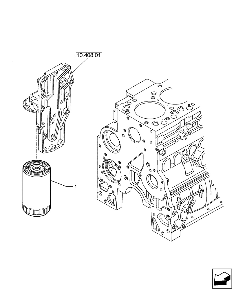 Схема запчастей Case 580SN - (10.206.04[02]) - OIL FILTERS - ENGINE (580SN, 580SN WT, 590SN) (10) - ENGINE