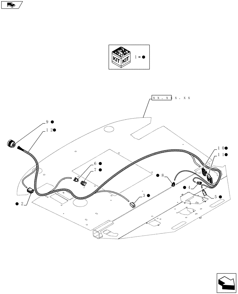 Схема запчастей Case 621F - (55.100.19) - HARNESS, CAB BOTTOM (55) - ELECTRICAL SYSTEMS