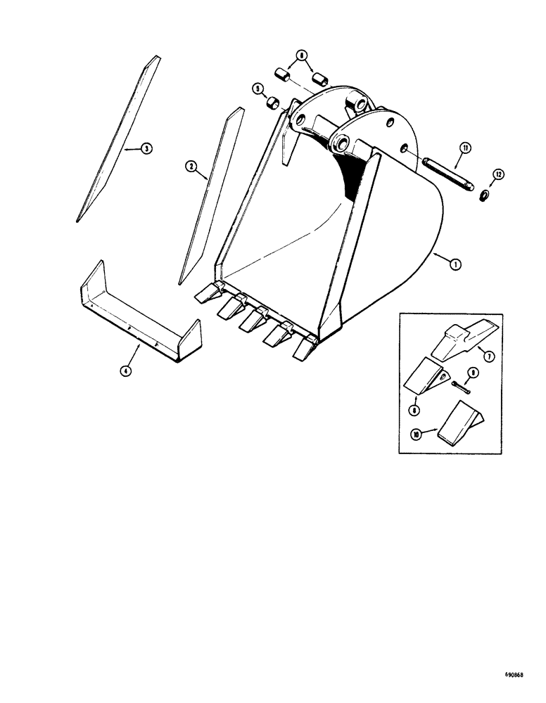 Схема запчастей Case 33S - (026) - BACKHOE BUCKETS (OPTIONAL TYPES) 