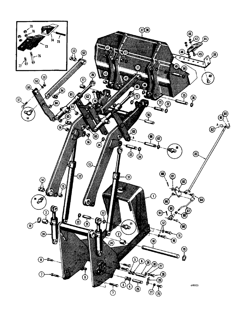 Схема запчастей Case 310G - (148) - LOADER WITH ANTI - ROLL BACK (05) - UPPERSTRUCTURE CHASSIS