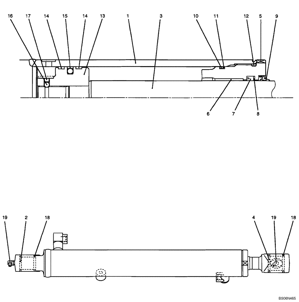 Схема запчастей Case CX17B - (08-024[00]) - CYLINDER ASSY, BUCKET (PU01V00035F1) (35) - HYDRAULIC SYSTEMS