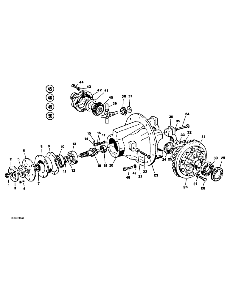 Схема запчастей Case 221B - (6-11E) - DIFFERENTIAL - REAR, 121B DAH1215912- / 221B DAH2215913- (06) - POWER TRAIN