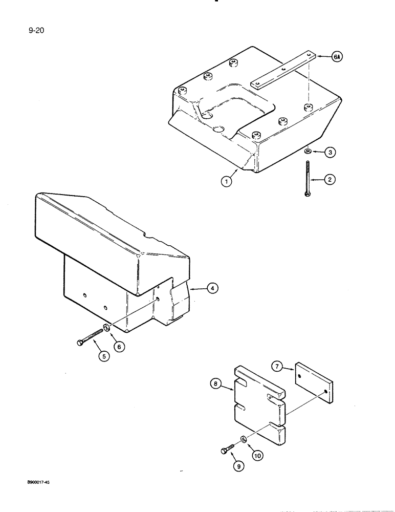 Схема запчастей Case 455C - (9-20) - COUNTERWEIGHTS (09) - CHASSIS/ATTACHMENTS