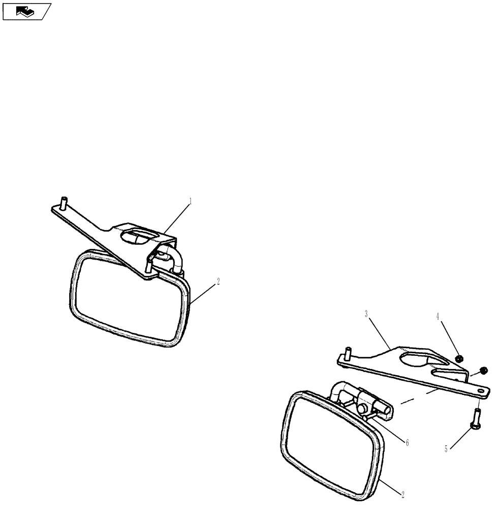 Схема запчастей Case 435 - (09-36) - REAR VIEW MIRROR (09) - CHASSIS