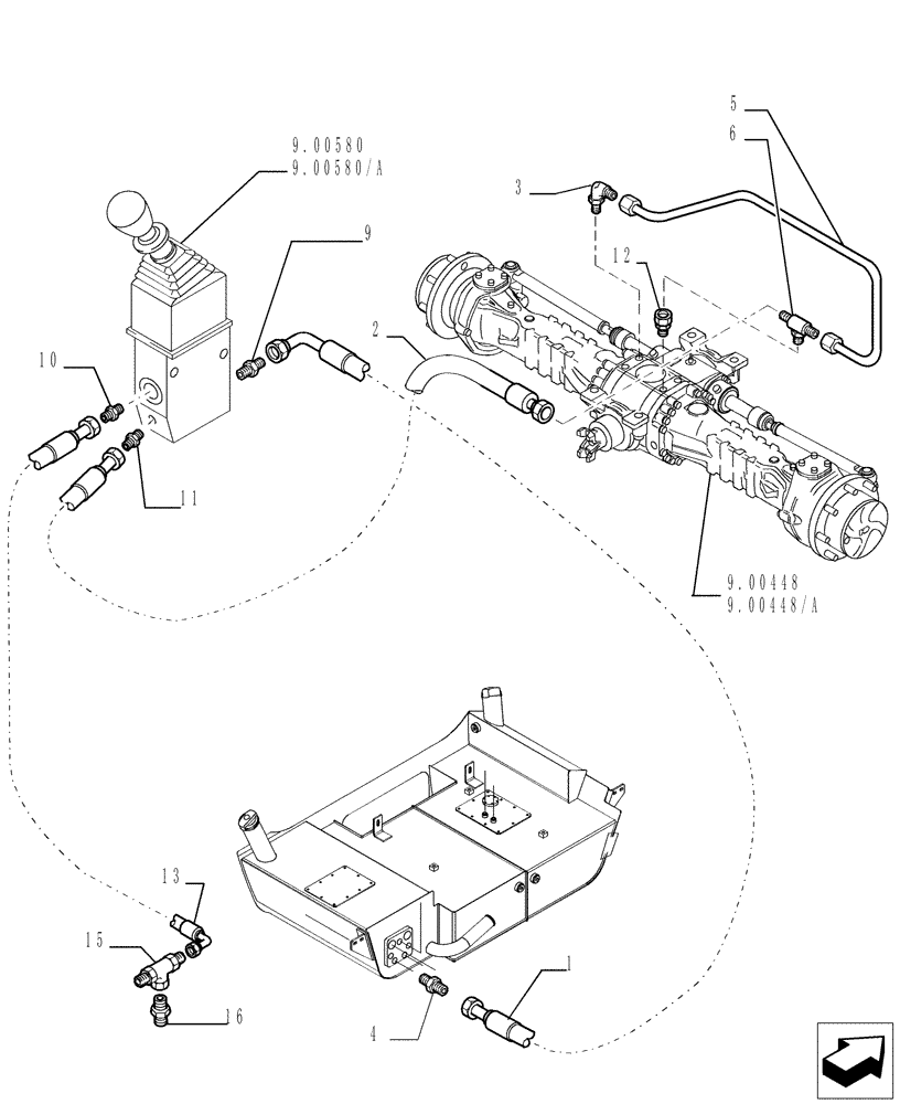 Схема запчастей Case TX842 - (1.65.A[01]) - PARKING BRAKE (33) - BRAKES & CONTROLS