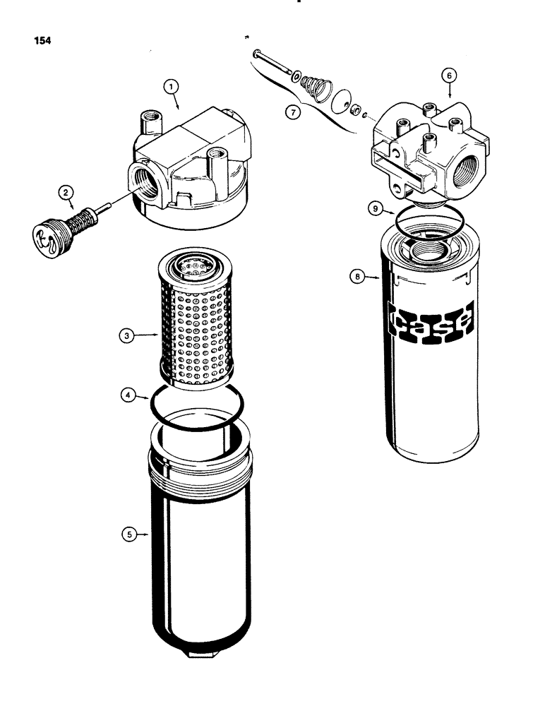 Схема запчастей Case 455B - (154) - HYDRAULIC OIL FILTERS, R39509 HYDRAULIC OIL FILTER (07) - HYDRAULIC SYSTEM