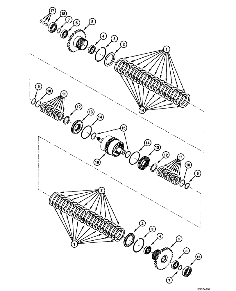 Схема запчастей Case 845 DHP - (06.12[00]) - TRANSMISSION - 5TH SPEED AXLE (06) - POWER TRAIN