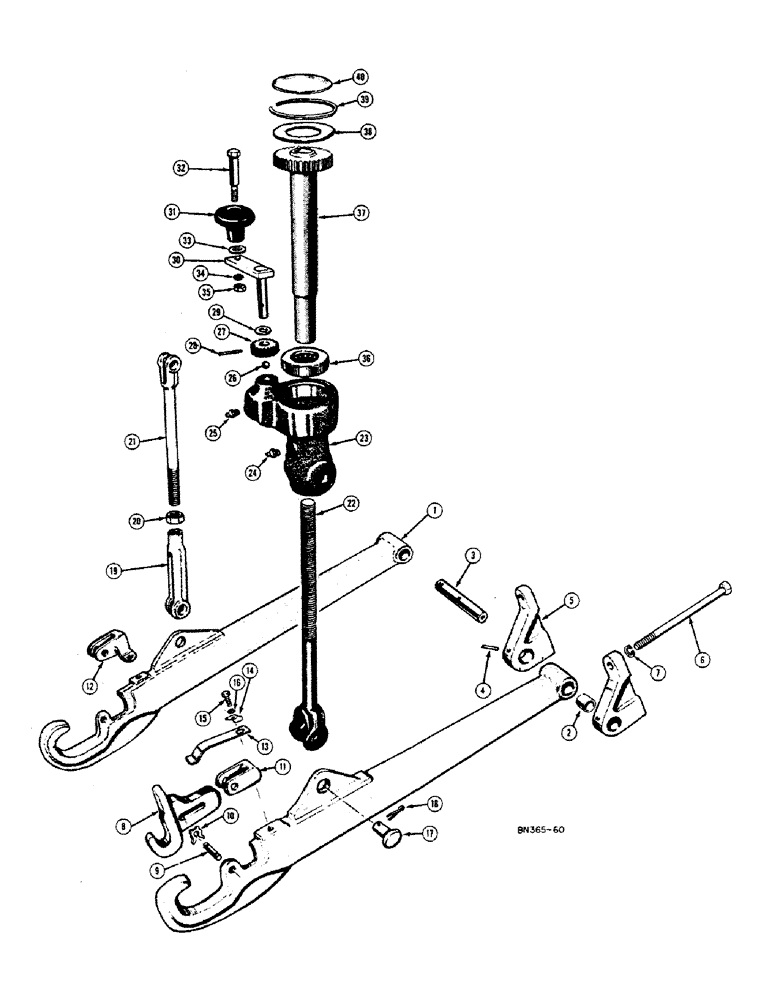 Схема запчастей Case 420BD - (144) - EAGLEHITCH DRAFT ARMS AND LIFT LINKS 