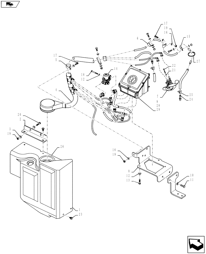 Схема запчастей Case 821F - (10.500.02[01]) - TANK INSTALLATION - UREA (10) - ENGINE