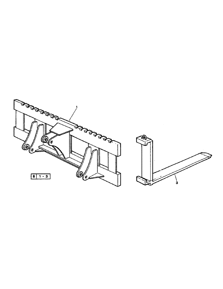 Схема запчастей Case 221B - (9-34) - FORK, 121B (DAH1215912-DAH1216843) (09) - CHASSIS/ATTACHMENTS