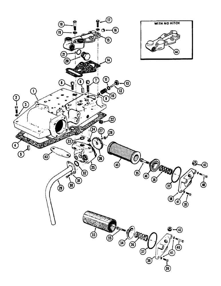 Схема запчастей Case 530CK - (130) - TORQUE CONVERTER DRIVE, HYDRAULIC PUMP AND ADAPTER (35) - HYDRAULIC SYSTEMS