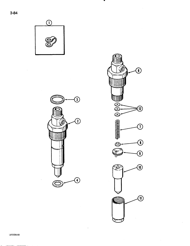 Схема запчастей Case 580K - (03-084) - FUEL INJECTION NOZZLE, 4-390 ENGINE, 4T-390 ENGINE (03) - FUEL SYSTEM