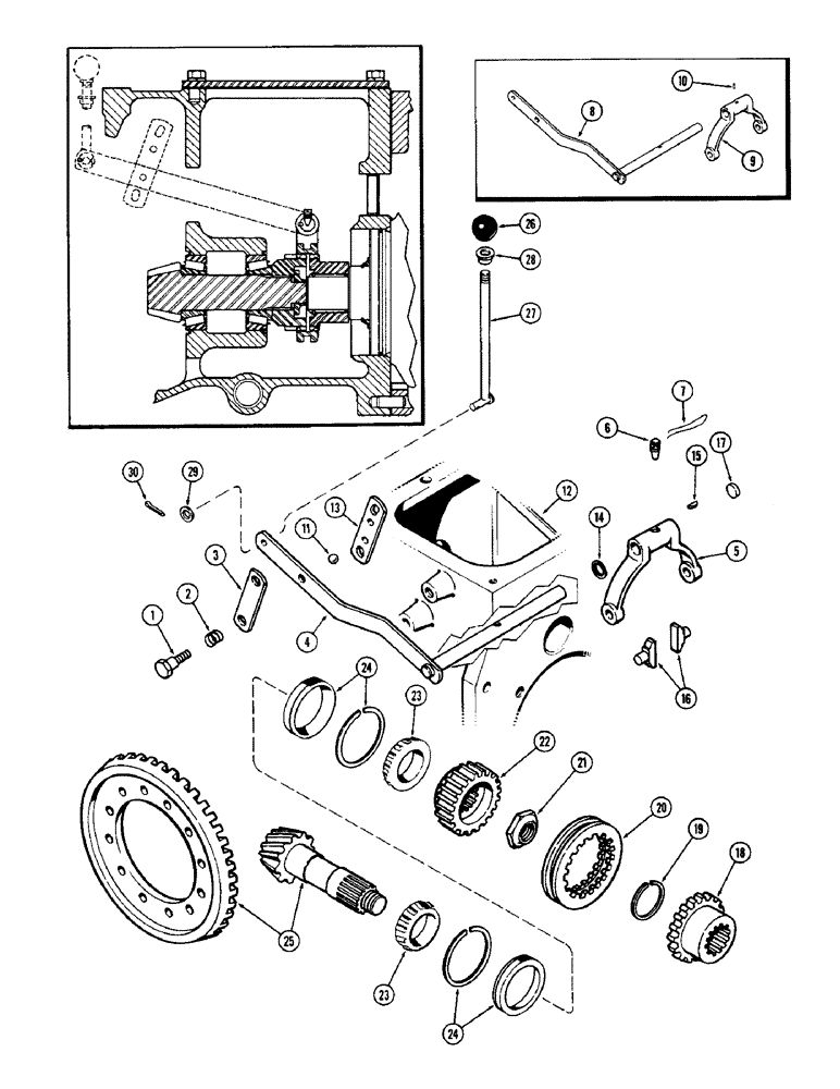 Схема запчастей Case 580B - (144) - MECHANICAL DISCONNECT (06) - POWER TRAIN