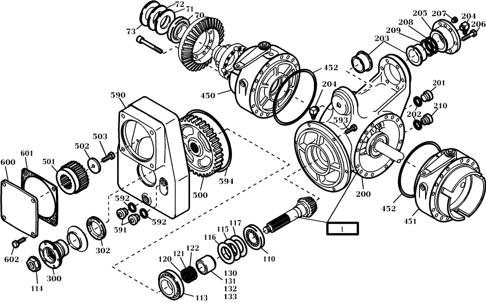 Схема запчастей Case 21D - (02.022[003]) - REAR AXLE (S/N 561101-UP) No Description